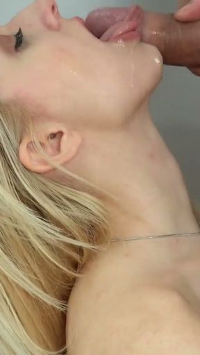 Face Fuck Tour - Cock-Hungry Blonde Babe Is A Sloppy Blowjob Sensation   Clip 2