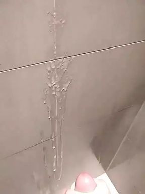 Cumshot on shower