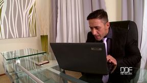 laura orsolya and abbie cat are two horny secretaries that love anal sex