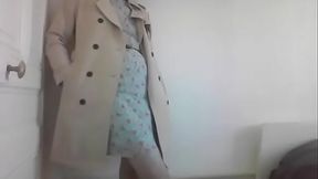 French style secretary back from work