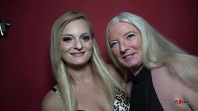 mother-in-law goes with daughter-in-law to a creampie gangbang group sex orgy