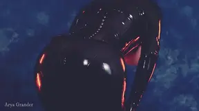 Latex Bondage and FemDom Fingering with Blonde Rubber Mistress