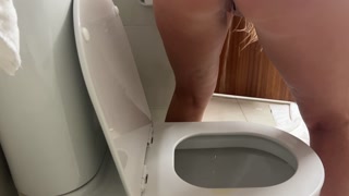 girl peeing in the toilet in different poses compilation