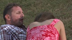 Outdoor anal for busty babe
