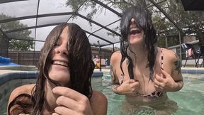 Hot Tub Head Dunking with Mia and Nathalia