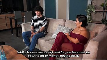 Busty stepmom teaches her stepson how to be a better student