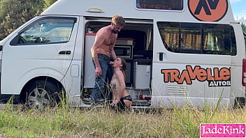 Blonde slut gets big cock in public and gets creampied
