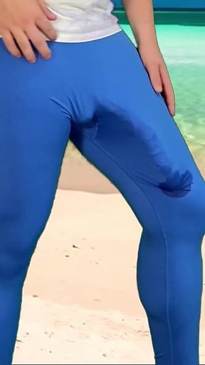 Monster Cock Hands Free Cumshot on the Beach