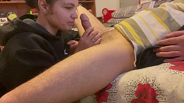 My stepdaughter sucks my cock all day and swallows my cum