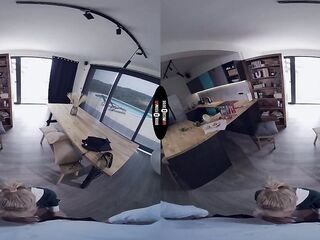 Sexually excited golden-haired Jade J'adore makes stepdaddy dinner and rides his this big obese schlong - DarkRoomVR