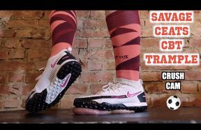 Penalty Kicks: Balls THRASHED by Lioness' Football Boots - Perv Caught in Women's Changing Room **CRUSH CAM version**