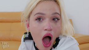 air hostess anal creampie! russian rimming hottie gets it hard, deep and rough