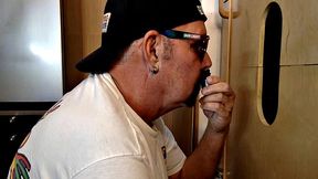Hung Ebony Glory Hole Suck and Drilling