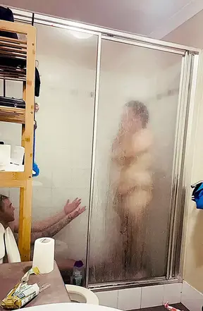 Amateur couple gets fucked in the shower