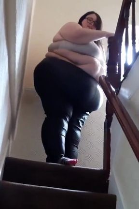 BBW SSBBW stairway to heaven - stairs