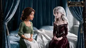 Princess gets fingered by her hot blonde maid in animated fantasy