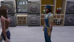encanador nao aguenta e fode cliente gostosa. the sims 4