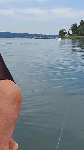 Granny Goes Swimming in a Sexy Swimsuit!