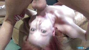 Redhead teabags then explodes all over her face