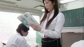 and daring japanese teacher is giving amazing blowjob