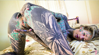 Tat Doll Jerking, Finger-tickling Her Vag And Donk