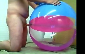 Big inflatable beach ball fuck cum inside