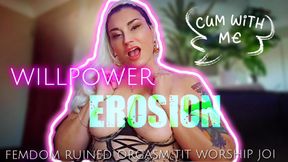 Tit Worship Willpower Erosion JOI: Femdom Humiliation Edging and Ruined Orgasm | Moaning MILF Solo Masturbation Tease