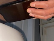 Trans Girl Watching Porn Cums in the Toilet
