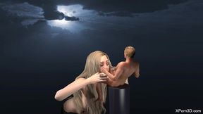 giantess babe jerking off a tiny guy like a toy