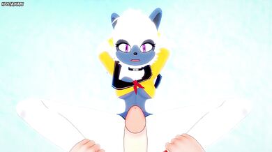 The furry lemur gives you a teasing footjob