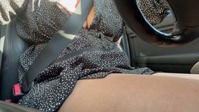 In the Morning on the Way to the Office, a Sexy Stepmom Touches Her Big Tits and Rubs Her Wet Pussy