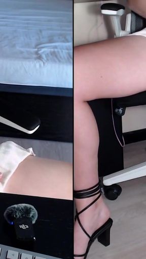 Spectacular moment from &quot;Horny German SECRETARY spreads her legs on the WEBCAM and lets herself be pampered by the VIBRATOR!&quot;