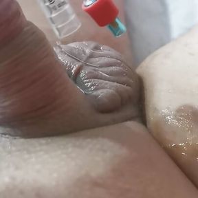 Playing with my catheter and cock 8