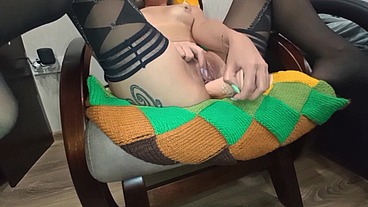 she put on stockings and cum girl orgasm