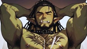 orc sticks his big cock in the elf femboys hot ass until he cums inside!