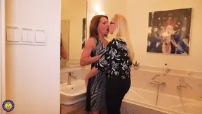 Mature mothers sharing toy boy on sex party