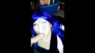 Amateur crossdresser drinks piss and takes facial after blowjob