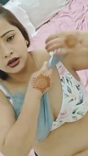 Jaw-dropping moment from &quot;Indian Desi Jija Sali Sex Viral Video In Oyo Hotel Room Hindi audio.&quot;