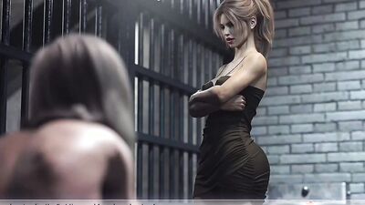 Sophia Parker cheats on her husband with her stepson in hot lingerie - Police Ending