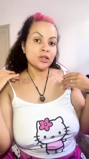 Sexy cosplay girl with huge natural tits gets ready for Genshin Impact