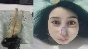 Dual camera: underwater breathing game