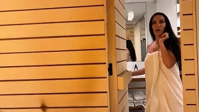 Sweaty Gym Session: Hot Brunette Gets Wicked in Sauna with Stranger