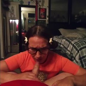Best friends girlfriend sucks cock