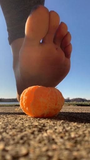 ASMR Squishing fruit with my feet 👣