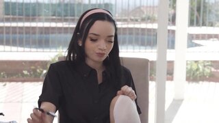 Skinny flexible teen Selina Imai sports taking a thick dick