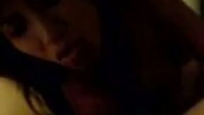 Young Chinese hooker with hairy pussy sucks on my dick