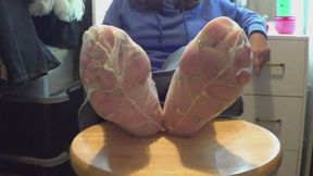 Sexy toe wiggles and sheer socks