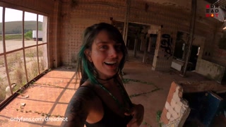 Public Fucking Inside Destroyed Construction over a Highway - Amateur Dread Hot