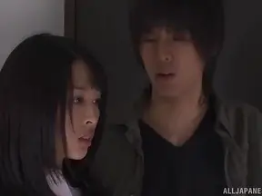 Japanese Beauty Seduced, Ends Scene with Cum on Her Stomach