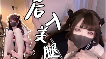 Curvy 3D hottie in black silk stockings and sailor suit gives hubby a free tender pussy ride